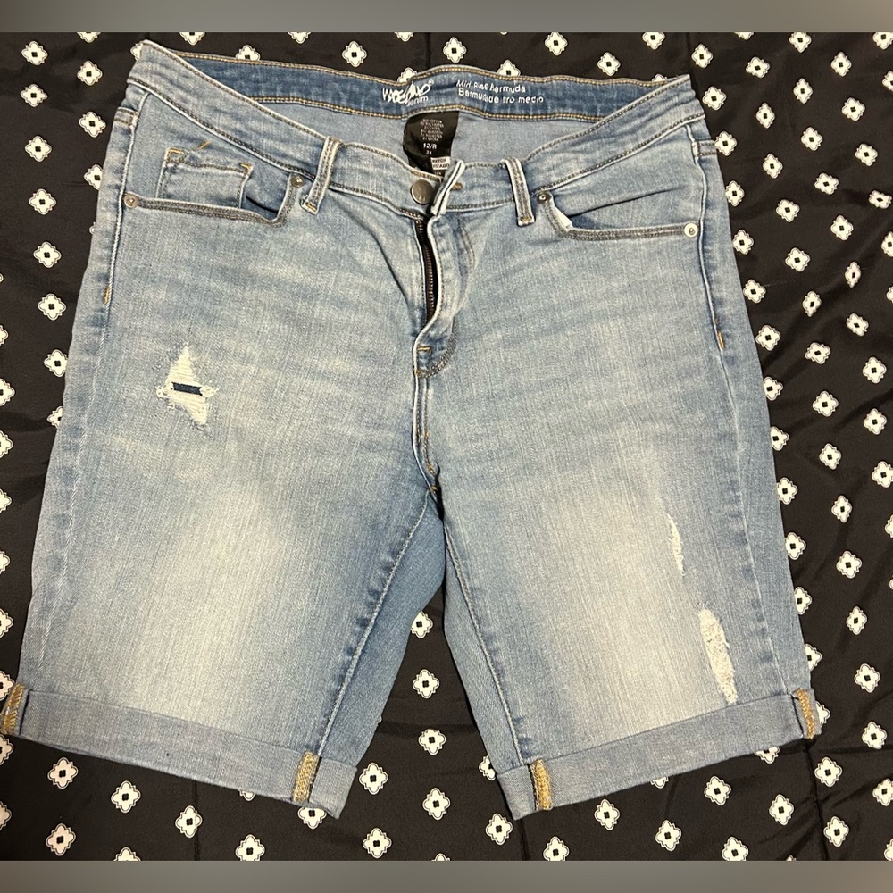 Mossimo Supply Co. Light Blue Distressed Jean Shorts- size 12R